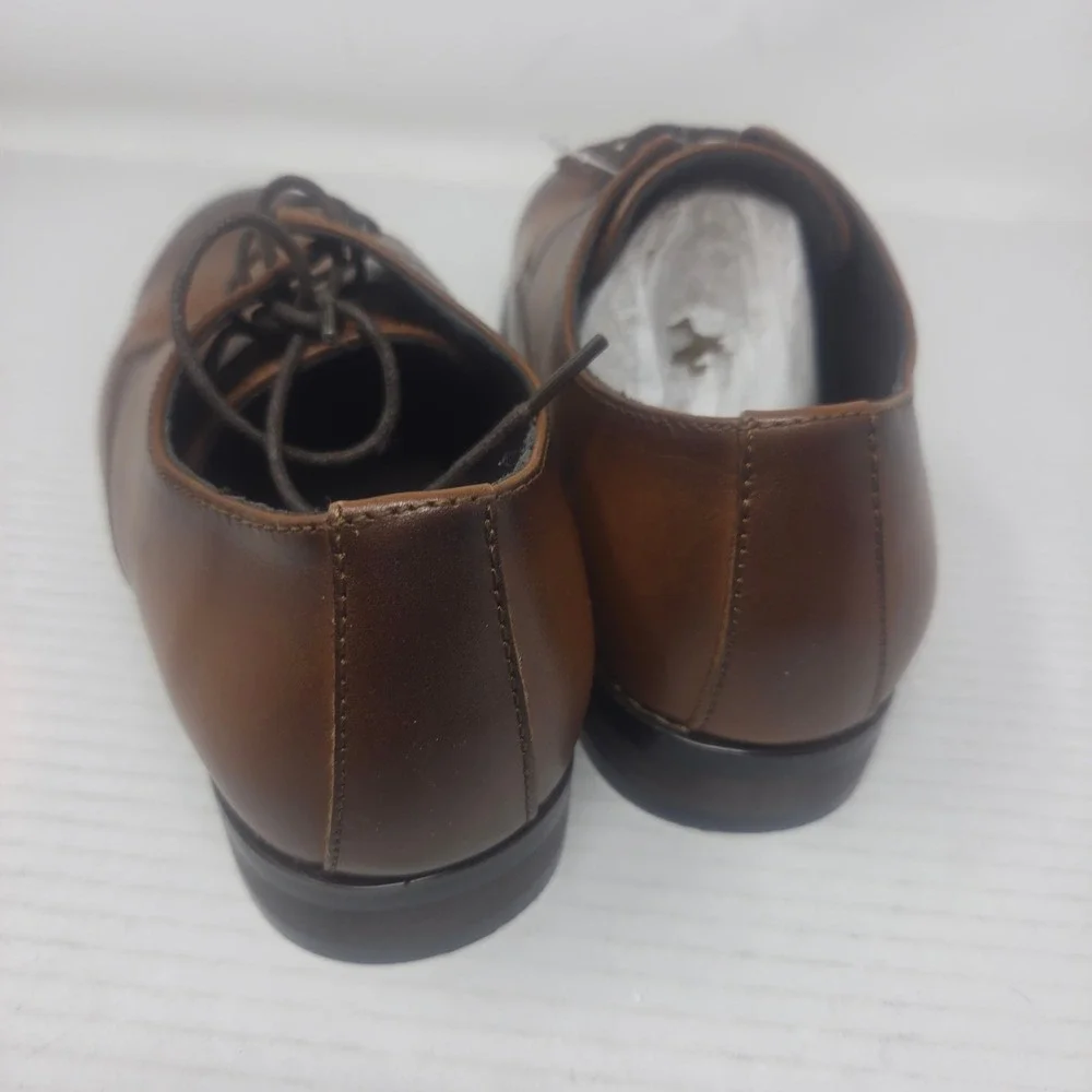 HEEZ Derby Shoes Mens Size 7 Brown Plain Toe Lace Up Classic Formal 101 NWT